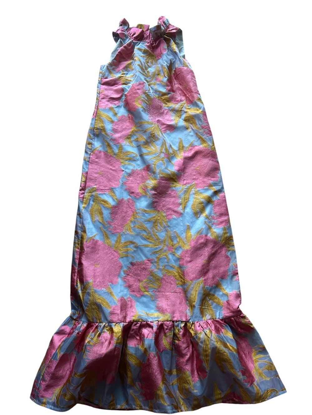 Abbey Glass Camille Gown Hot Coral Pansy Vine Organza
